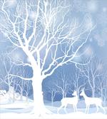 Abstract Winter Deer