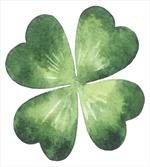 Watercolor Shamrock Leaf Art artwork