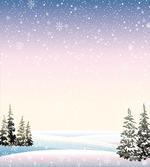 Snowfall and Pine Trees
