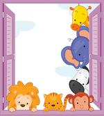 Animals Peeping Window