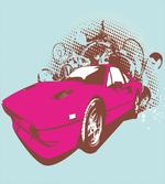 Old Car Cartoon Style