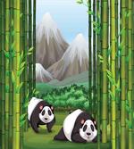Panda Bear Trees Cartoon