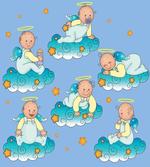Babies on Clouds in Cartoon artwork