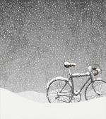 Bicycle Snow Calm Scene
