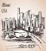 Miami Cityscape Sketch