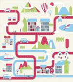 Cartoon Downtown Motif