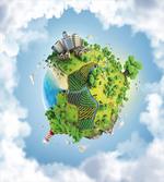 Cartoon Globe Greenery