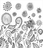 Doodle Swirled Flowers