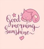 Sleeping Pink Cat and Text