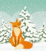 Red Fox Winter Forest Xmas