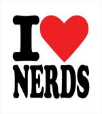 I Love Nerds Words with Heart