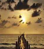 Old Wood Deck Sunset