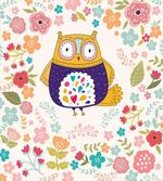Colorful Bird and Flowers