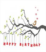 Letters Tree with Bird artwork