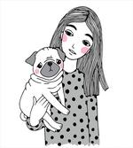 Girl Holding Her Pug Love
