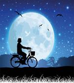 Person Rides Bicycle Night artwork