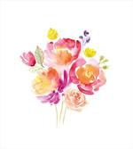 Watercolor Rose Bouquet