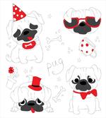 Happy Sad Cool Dogs Pug