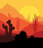 Western Cactus Silhouettes
