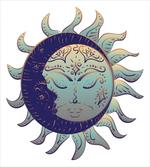 Boho Sun and Crescent