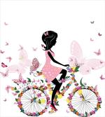 Girl Flower Butterflies