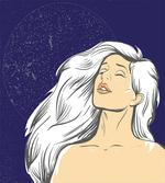 Comic Drawing Woman at Night