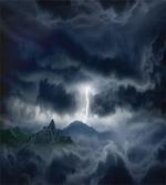 Stromy Sky over Mountains