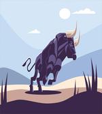 Strong Bull Nature in Doodle