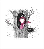 Girl in Hollow with Heart