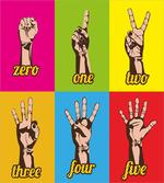 Colored Number Hands