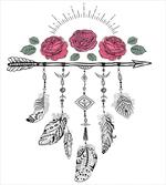 Hippie Feathers Arrow Rose
