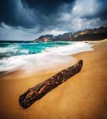 Beach with Stormy Weather