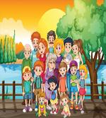 Adults and Children Posing