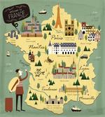 Travel Landmarks Map Doodle