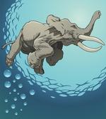 Elephant in Tropic Ocean