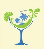 Cocktail Beach Bar with Glass