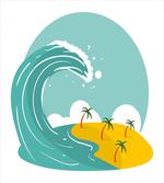 Big Wave and Palms
