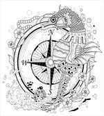 Seahorse Compass artwork