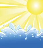 Vector Sun Wavy Sea