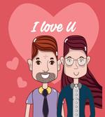 Cartoon Style Valentine's Day