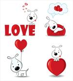 Funny Dog with Hearts