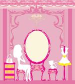 French Lady Cat Mirror