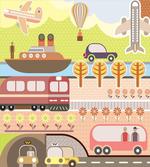 Train Ship Airplane Bus