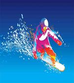Colorful Snowboarding Man artwork