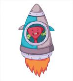Creature in a Space Rocket artwork
