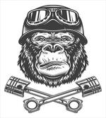 Vintage Style Serious Biker