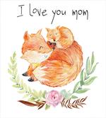 Mom Fox and the Baby Hugging
