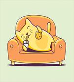 Kitten Laying on a Couch