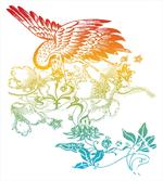 Oriental Bird with Flowers