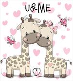Baby Giraffes and Hearts